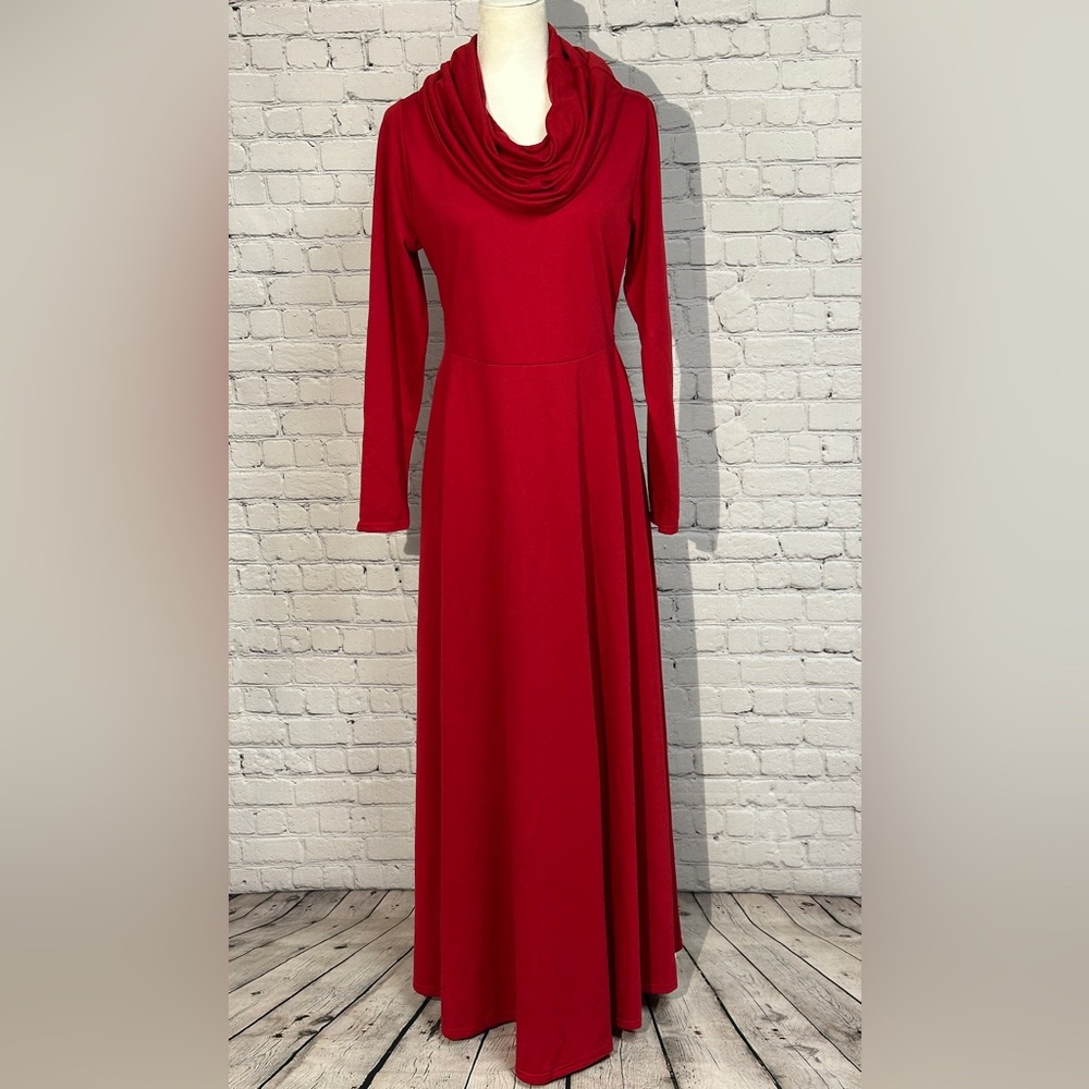 Classic Long Sleeve Red Maxi Dress